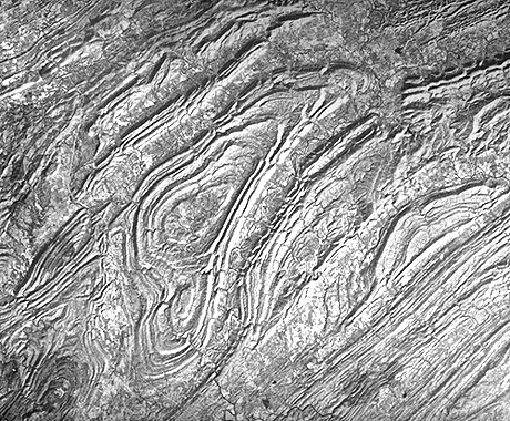 The western end of the Ouachita Mountains, a fold belt.